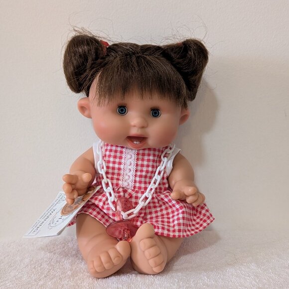 Nines d'Onil Dolls Dark Brown Pony Tails Hair Blue Eyes - Picture 1 of 1